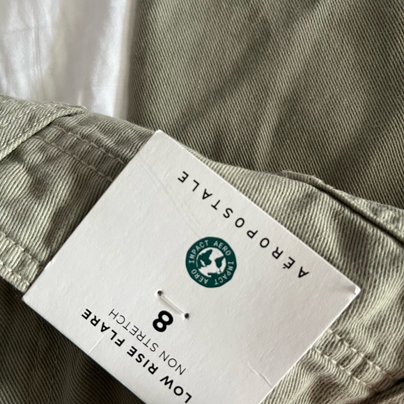 NWT - low waist, flare pants, Olive color - Picture 5 of 5